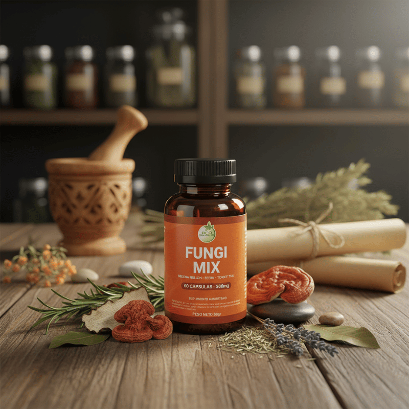 FUNGI MIX REISHI, COLA DE PAVO, MELENA (60 CÁPSULAS)